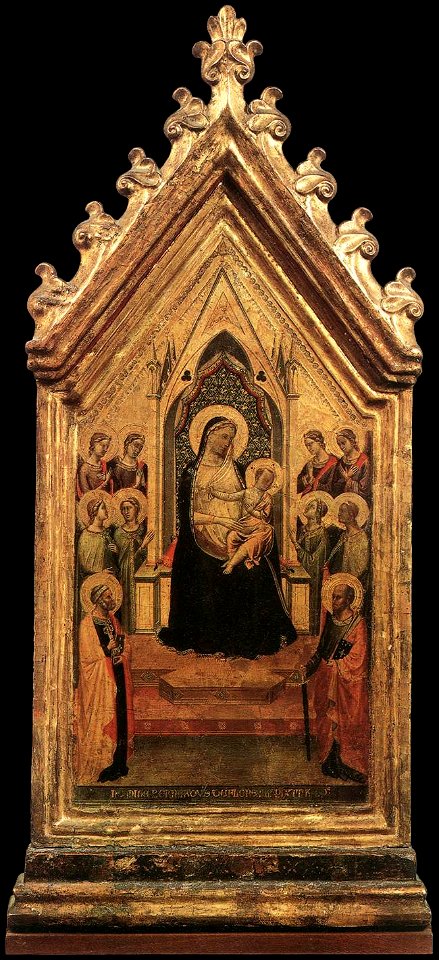 Bernardo daddi, Madonna and Child Enthroned with Angels and Saints
