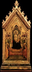 Bernardo daddi, Madonna and Child Enthroned with Angels and Saints. Free illustration for personal and commercial use.