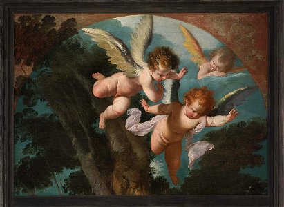 Bernardo Strozzi - Three angels. Free illustration for personal and commercial use.