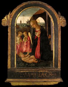 Bernardo Rosselli - The Virgin Adoring the Child with Two Angels - 1951.31.3 - Harvard Art Museums