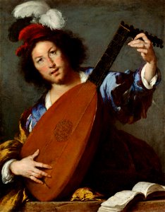 Bernardo Strozzi, , Kunsthistorisches Museum Wien, Gemäldegalerie - Lautenspieler - GG 1612 - Kunsthistorisches Museum