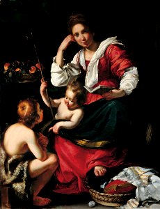 Bernardo Strozzi - Madonna and Child with Infant Saint John - Google Art Project. Free illustration for personal and commercial use.