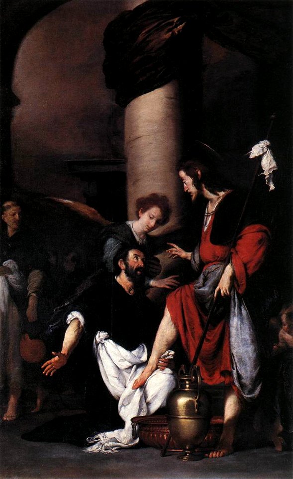 Bernardo Strozzi - St Augustine Washing the Feet of Christ - WGA21899