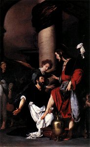Bernardo Strozzi - St Augustine Washing the Feet of Christ - WGA21899