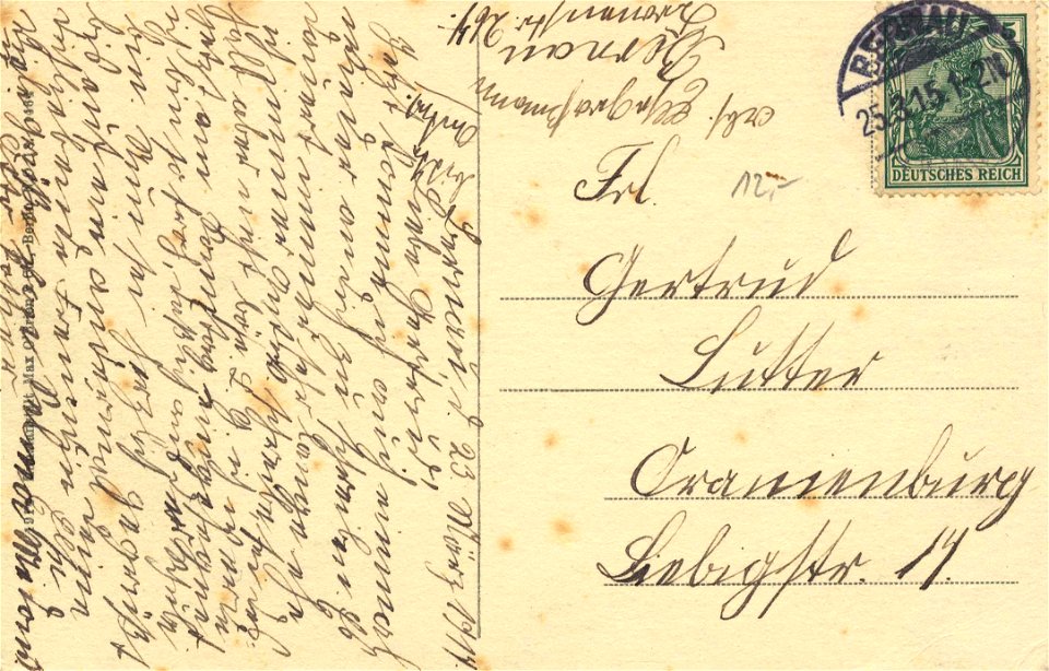 Bernau (Mark), Brandenburg - Storchnest auf dem Pulverturm am Königstor (back) (Zeno Ansichtskarten)