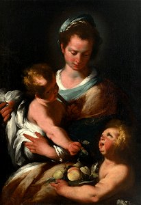 Bernardo Strozzi - Vergine e il Bambino con San Giovanni Battista
