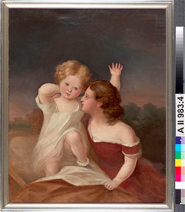 Berndt Abraham Godenhjelm - A Child and a Young Girl, Portrait Sketch - A II 983-4 - Finnish National Gallery