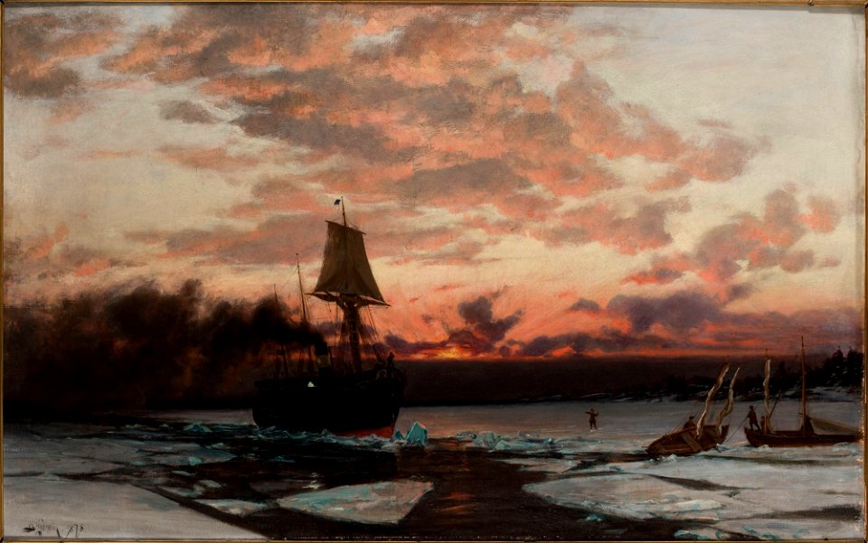 Berndt Lindholm - Höyrylaiva jäissä - A II 1709 - Finnish National Gallery