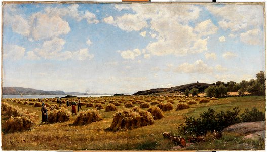 Berndt Lindholm - Corn Harvest (Landscape from Western Sweden) - A I 559 - Finnish National Gallery