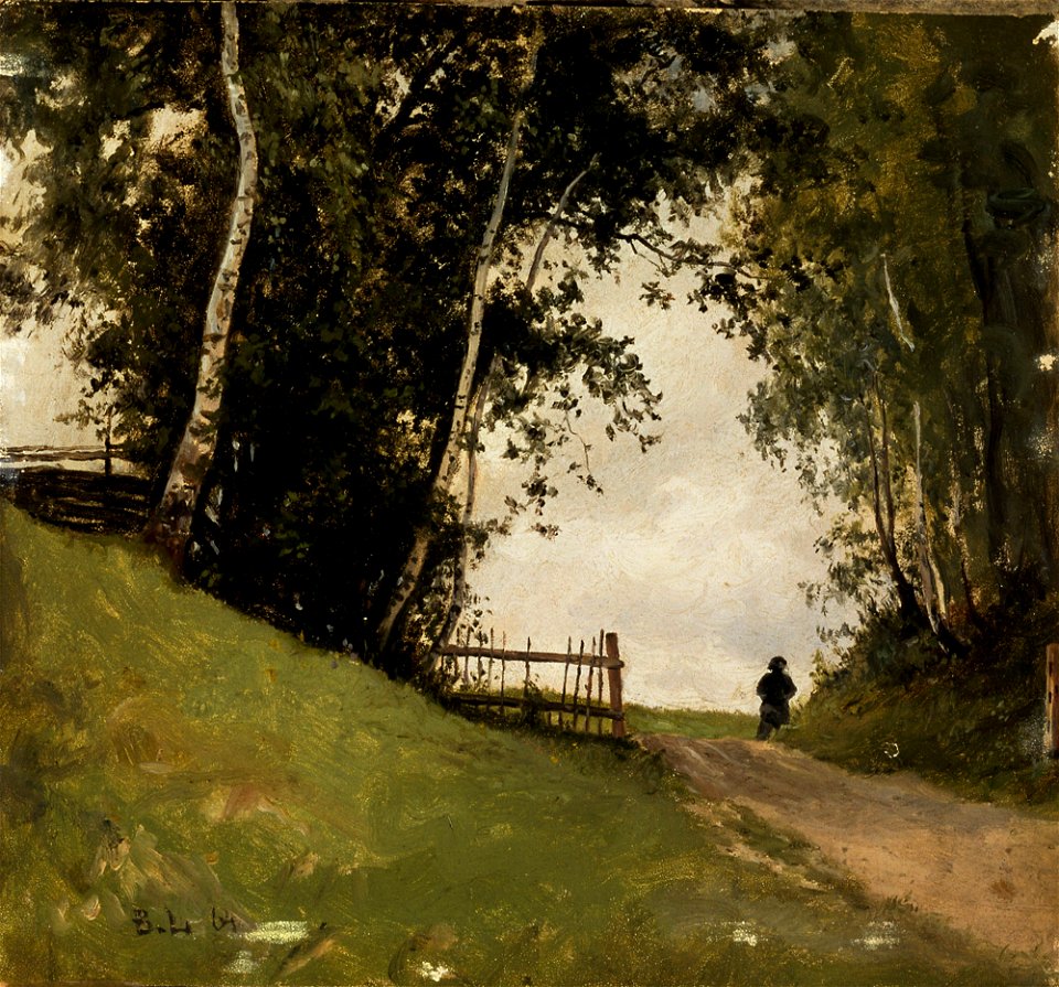 Berndt Lindholm - Landscape with Birch Trees (1864)