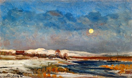 Berndt Lindholm - Vinterlandskap i månsken