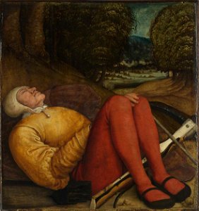 Bernhard Strigel - Schlafender Grabwächter mit Armbrust - 10068 - Bavarian State Painting Collections