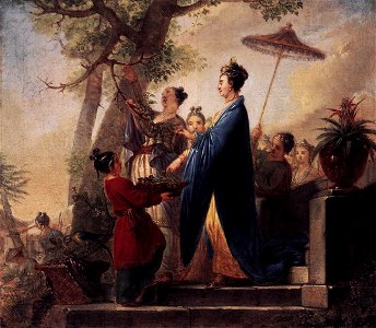 Bernhard Rode - The Empress of China Culling Mulberry Leaves - WGA19647