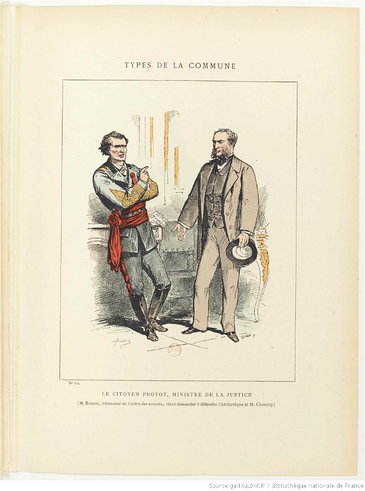 Bertall, Les Communeux, 1871. Types, caractères, costumes - 23. Le citoyen Protot, ministre de la Justice