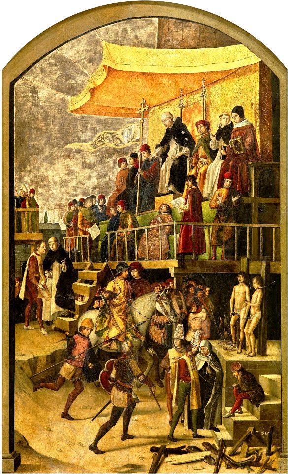 Berruguete, Pedro - Burning of the Heretics (Auto-da-fé) - c. 1500