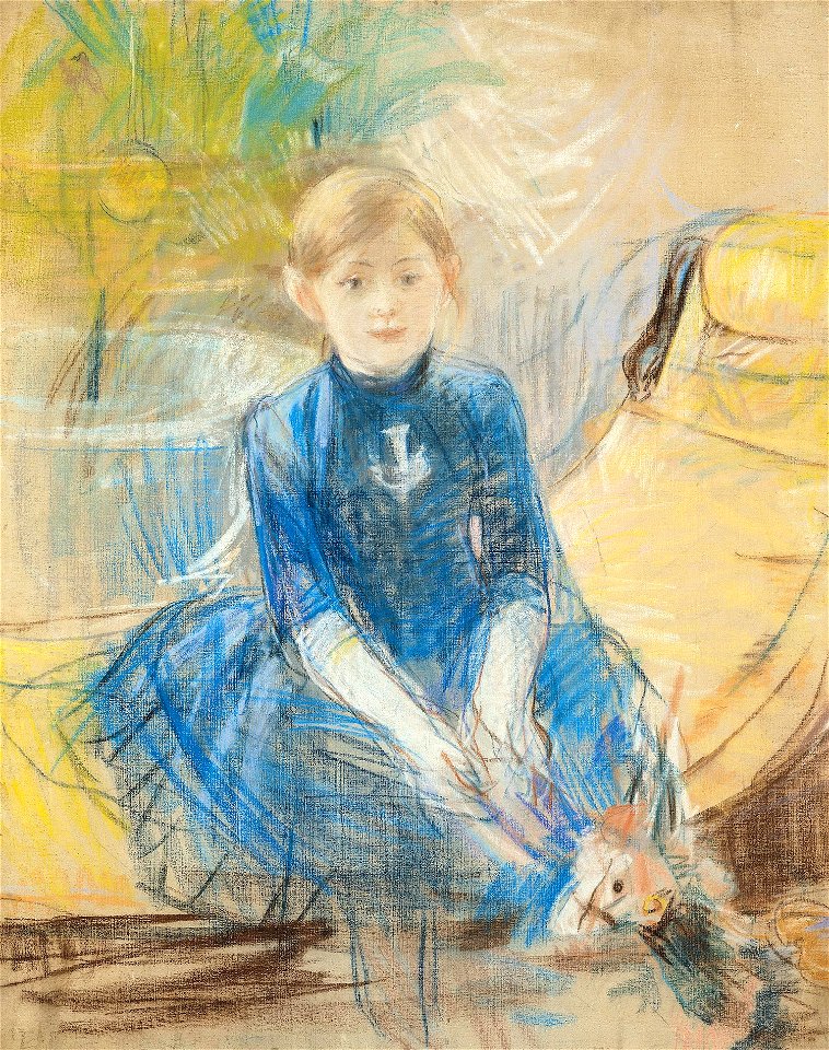 Berthe Morisot - Fillette au jersey bleu - Musée Marmottan-Monet