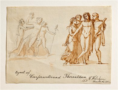 Bertel Thorvaldsen - Bacchus and two Fauns. Bacchus, Hercules and two Women - Google Art Project