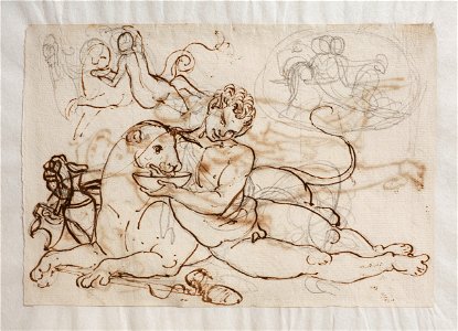 Bertel Thorvaldsen - Bacchant (a Young Satyr) Offers a Panther to Drink - Google Art Project