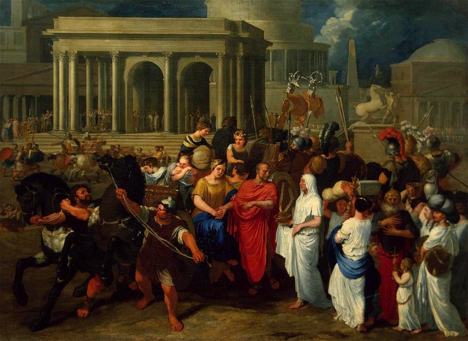 Bertholet Flémal - Lucius Albinus Giving his Carriage to Vestals - WGA7927