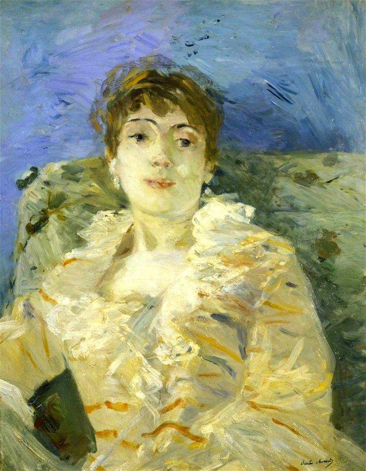 Berthe Morisot (1841-1895) - Girl on a Divan (Jeune femme au divan) - L720 - National Gallery