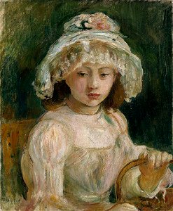 Berthe Morisot - Young Girl with Hat - 1964.214 - Art Institute of Chicago. Free illustration for personal and commercial use.