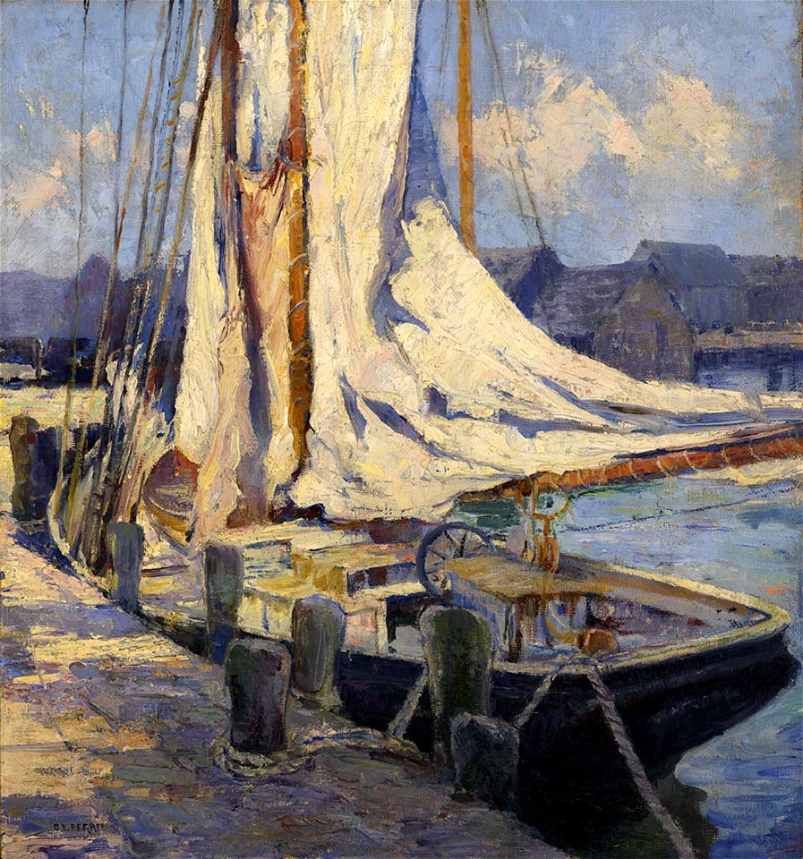 Bertha E. Perrie - Wharf Scene, Gloucester - 1922.9.1 - Smithsonian American Art Museum