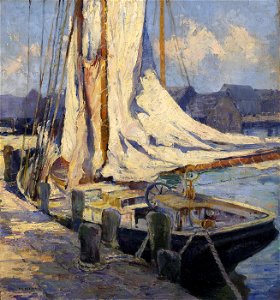 Bertha E. Perrie - Wharf Scene, Gloucester - 1922.9.1 - Smithsonian American Art Museum