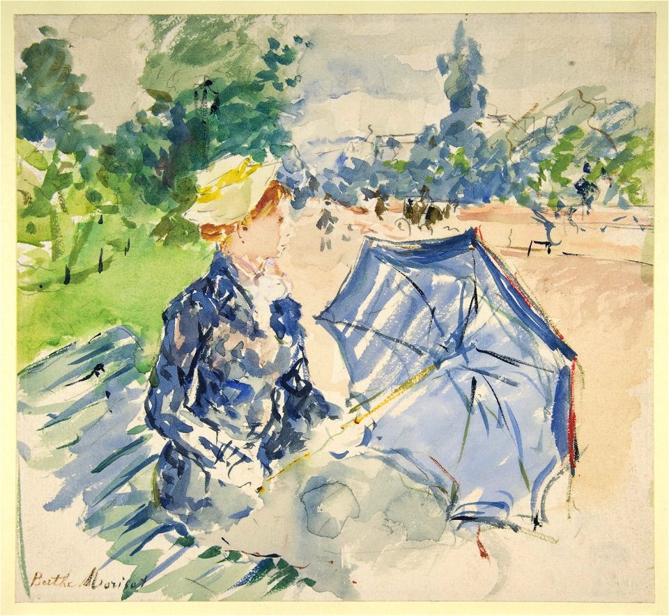 Berthe Morisot, A Woman Seated at a Bench on the Avenue du Bois