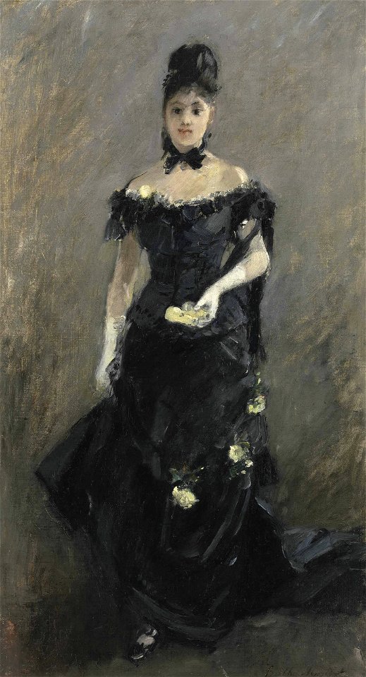 Berthe morisot femme en noir or avant le theatre