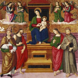 Berto di Giovanni (d. 1529) - The Virgin and Child Enthroned - RCIN 406204 - Royal Collection