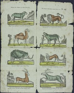 Beschouw hier, kinderen! een achttal wilde dieren-Catchpenny print-Borms 0951
