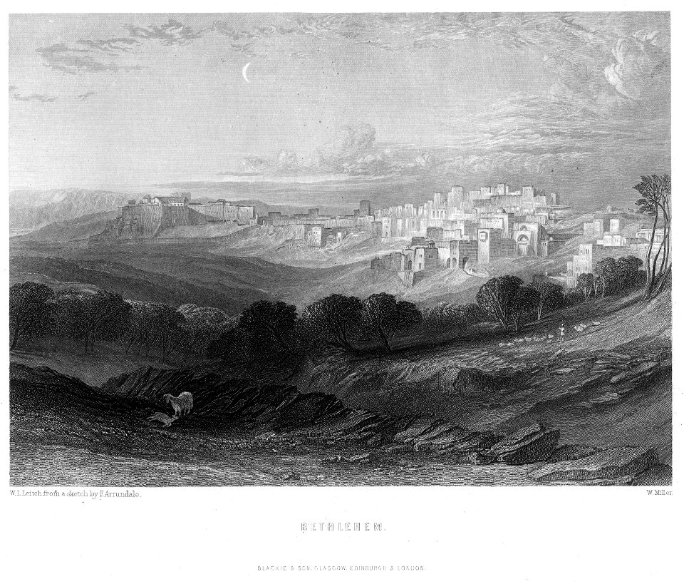 Bethlehem engraving by William Miller after W L Leitch