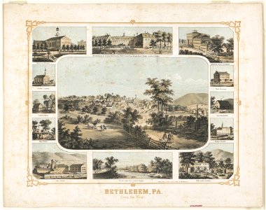 Bethlehem, Pa. From the west - drawn from nature and on stone by Fr. Kilian. LCCN95507825