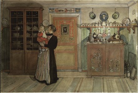 Between Christmas and New Year. From A Home (26 watercolours) (Carl Larsson) - Nationalmuseum - 24206
