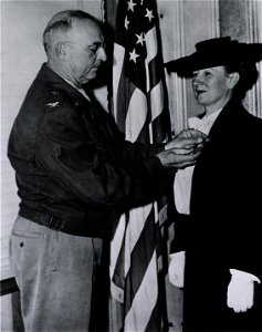 Beulah Ream Allen receiving the Medal of Freedom (1945) - Original