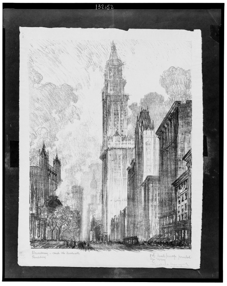 Broadway and the Woolworth Building - J. Pennell. LCCN2002722616