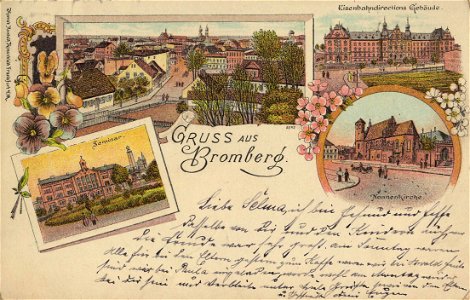 Bromberg, Posen - Eisenbahndirektions-Gebäude; Nonnenkirche; Seminar (Zeno Ansichtskarten)