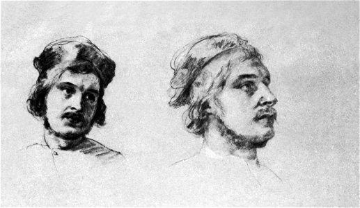 Brocky, Karoly - Heads of Men in Cap (1848-50)