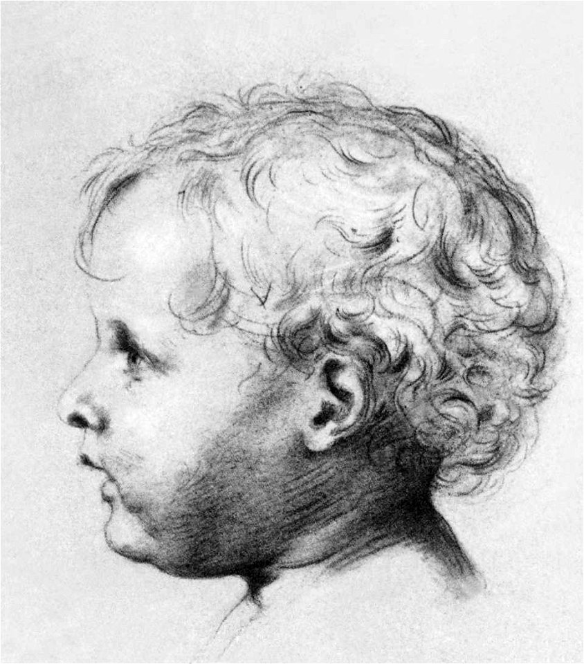 Brocky, Karoly - Head of a Child III (ca 1850)