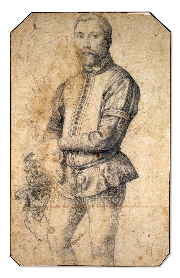 Bronzino - Attributed to - three-quarter length study of a standing man, 1958,1213.1