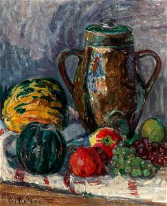 Broncia Koller-Pinell Stilleben mit Früchten und Tontopf