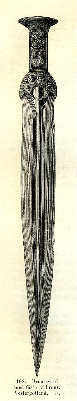 Bronssvärd fr Segerstad sn, Västergötland (Montelius 1877 s134 fig192)