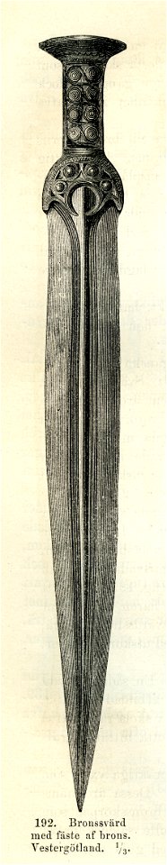 Bronssvärd fr Segerstad sn, Västergötland (Montelius 1877 s134 fig192)