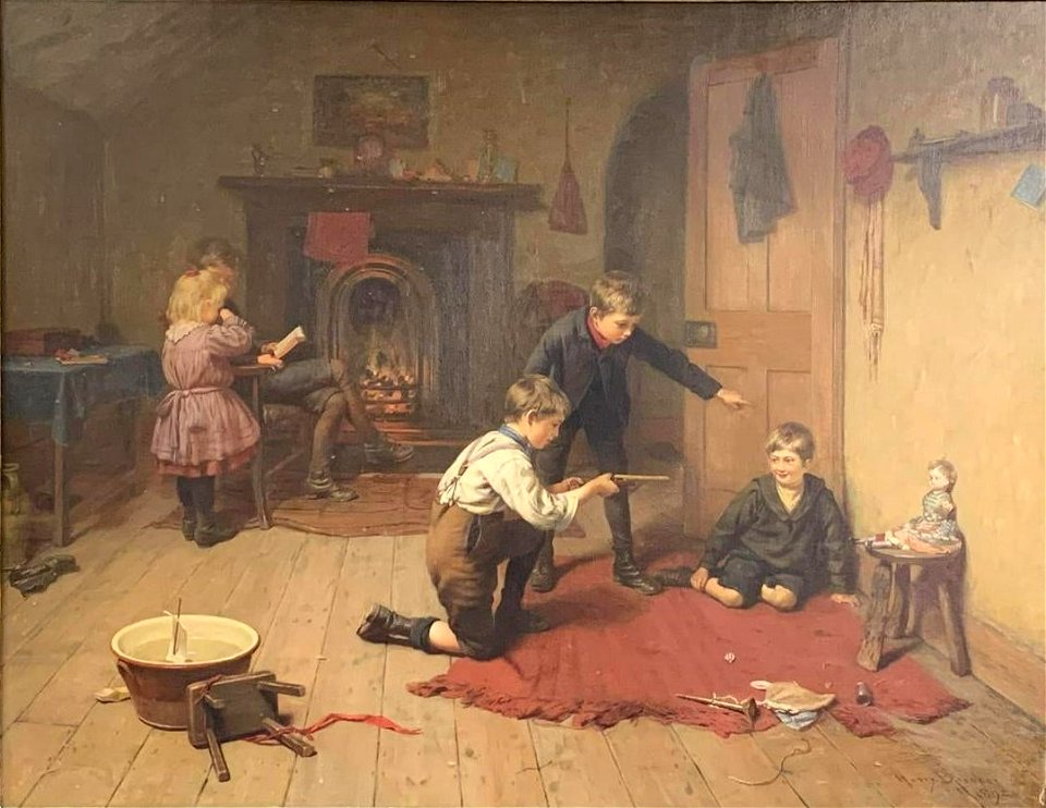 Children Playing by Harry Brooker, 1892