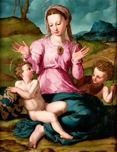 Agnolo Bronzino - Madonna and Child with Saint John the Baptist - 82.51 - Detroit Institute of Arts. Free illustration for personal and commercial use.