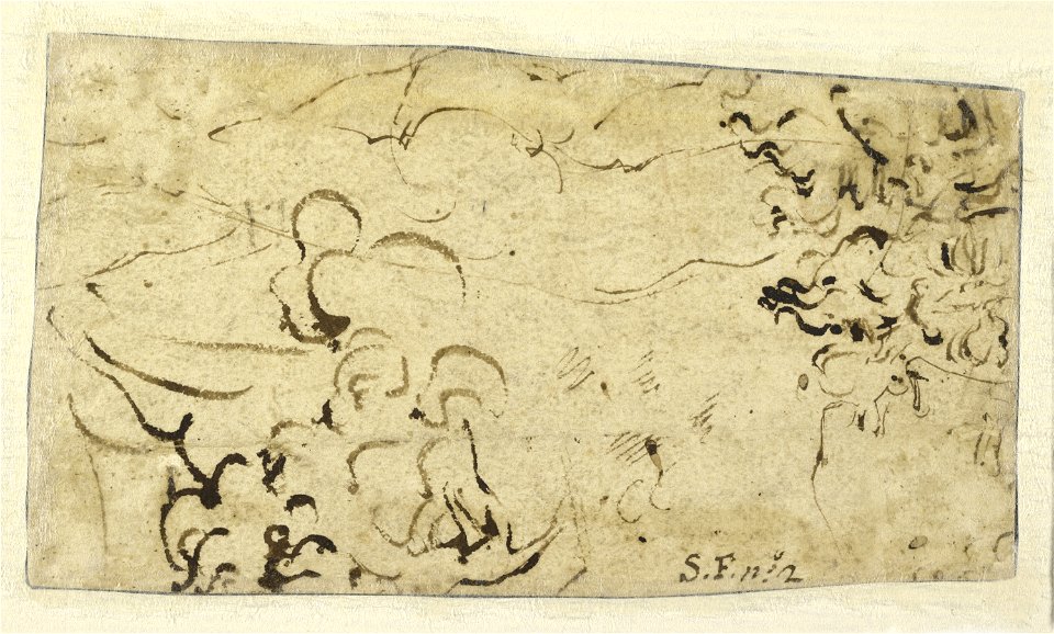 Bronzino - Studies of four heads and of a nude figure seen from the rear (verso), 92.GB.40