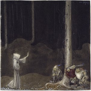 Brother St. Martin and the Three Trolls (John Bauer) - Nationalmuseum - 24306