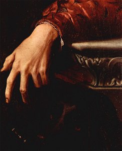 Angelo Bronzino - Portrait of Bartolomeo Panciatichi - detail of the left hand. Free illustration for personal and commercial use.