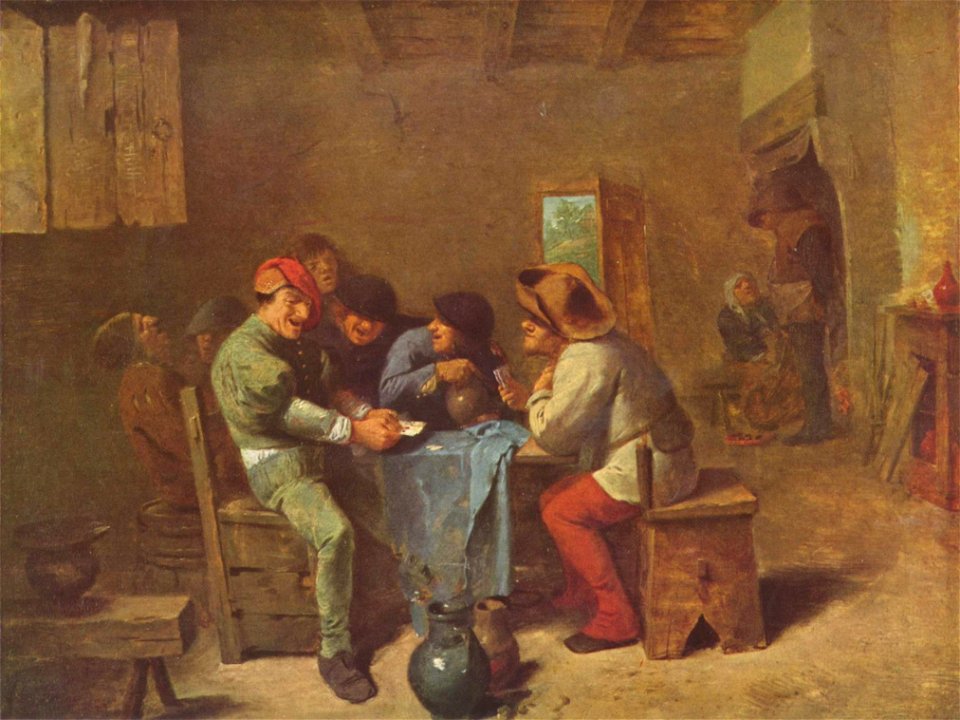 Adriaen Brouwer - Peasants playing cards in a tavern