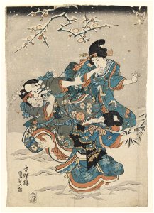 Brooklyn Museum - Snow Scene - Utagawa Toyokuni III (Kunisada). Free illustration for personal and commercial use.